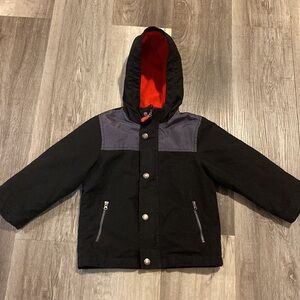 Carter’s Classic & Unique kids black/grey fleece zip-up jacket size 4T